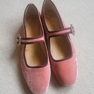 Sam Edelman Michaela Glow square toe embellished buckle Mary Jane Flats